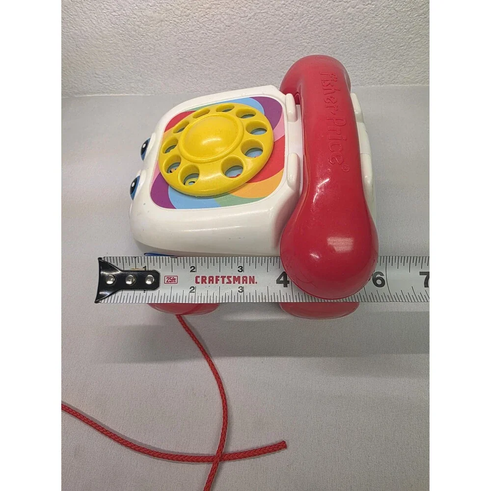 Vintage Kids Fisher Price 2000 chatter telephone pull along play phone moving